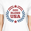 God Bless USA American Flag Shirt Womens White 4th Of July T Shirt