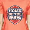 Home Of The Brave American Flag Shirt Womens Peach Cotton Shirt