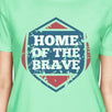 Home Of The Brave American Flag Shirt Womens Mint Cotton T-Shirt