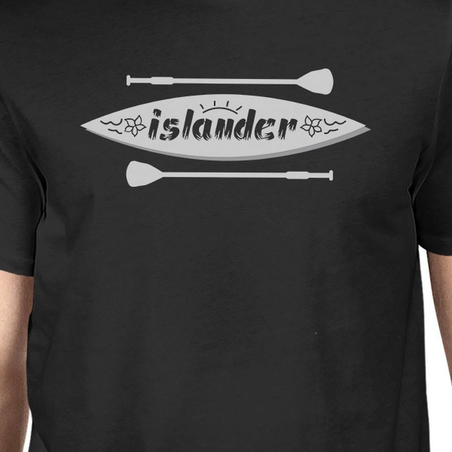 Islander Paddle Board Design Mens Black Tee Crew Neck Summer Tee