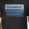 Oceanholic Mens Black Graphic Tee Lightweight Tropical Design Tee