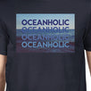 Oceanholic Mens Navy Graphic Tee Lightweight Tropical Design Tee