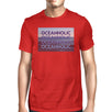 Oceanholic Photography Mens Red Shirt Cotton Round Neck Summer Top