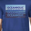 Oceanholic Mens Blue Graphic Tee Lightweight Tropical Design Tee