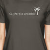 California Dreaming Womens Dark Gray Cute Palm Tree Design T-Shirt