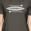 Islander Womens Dark Grey Paddle Board Graphic Tee Shirt Round Neck