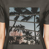 Palm Trees Photography Womens Short Sleeve Shirt Dark Grey Crewneck