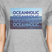 Oceanholic Womens Grey Graphic Lightweight Tropical Design Tshirt