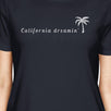 California Dreaming Womens Navy Cute Palm Tree Design T-Shirt