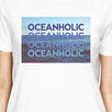 Oceanholic Womens White Graphic Lightweight Tropical Design Tshirt