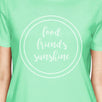 Food Friends Sunshine Womens Mint Crewneck Graphic Tee Shirt Cotton