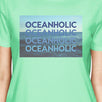 Oceanholic Womens Mint Graphic Lightweight Tropical Design Tshirt