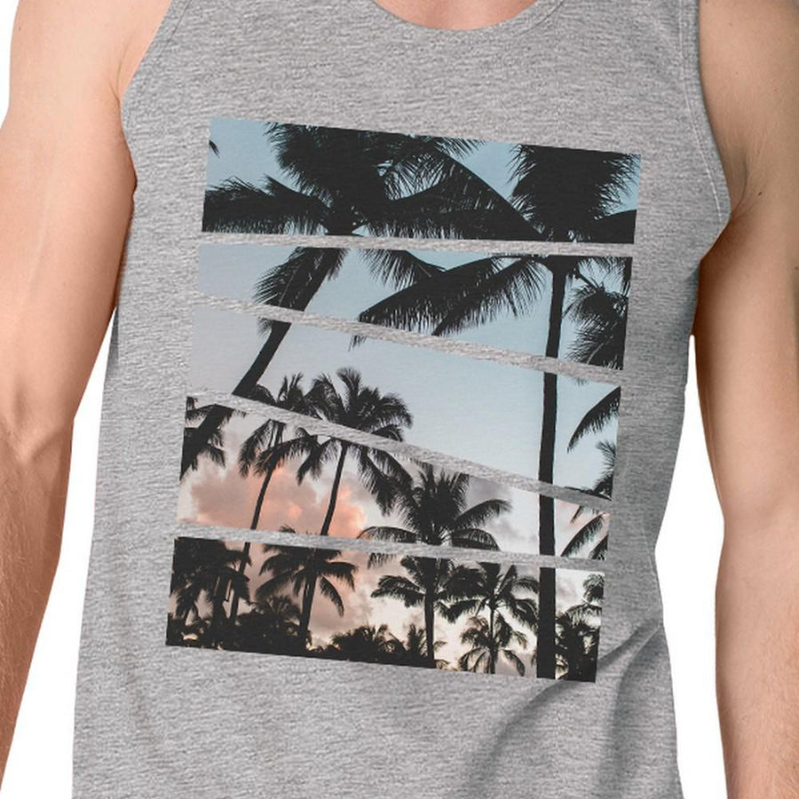 Palm Trees California Sunset Photography Mens Short Sleeve Tank Top