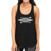 Islander Paddle Board Design Womens Black Tanks Round Neck Line Top