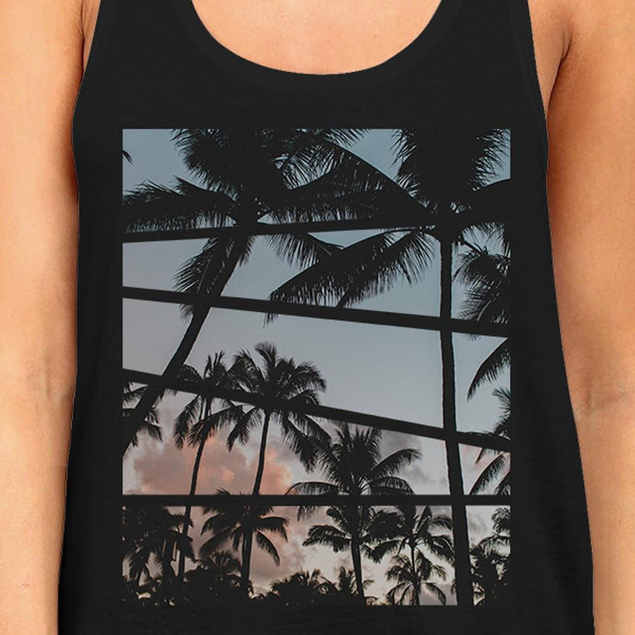 Palm Trees California Sunset Photography Womens Sleeveless Tanks