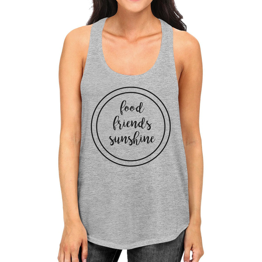 Food Friends Sunshine Womens Graphic Design Sleeveless Summer Shirt