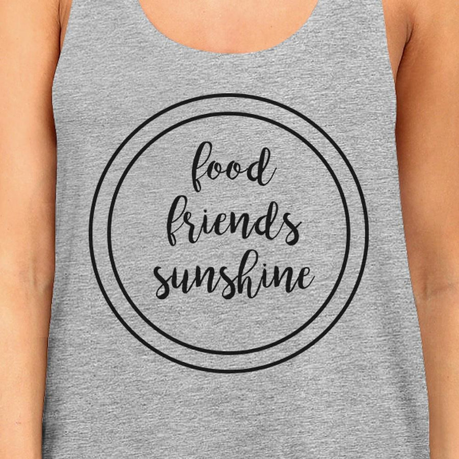 Food Friends Sunshine Womens Graphic Design Sleeveless Summer Shirt