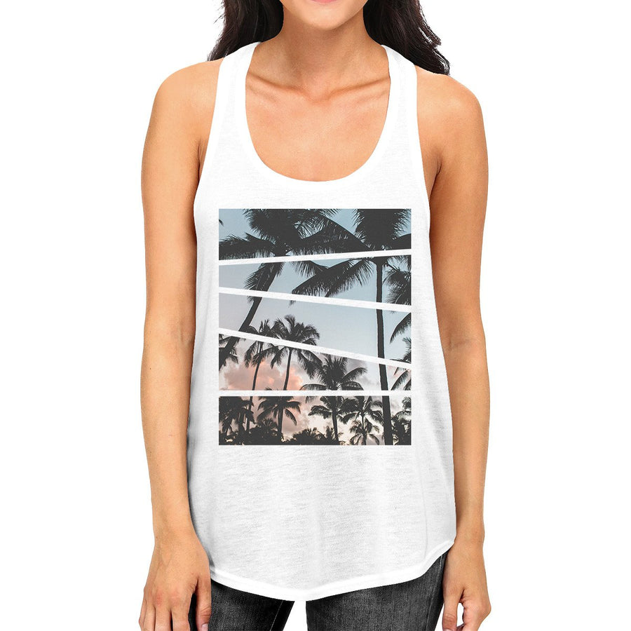 Palm Trees California Sunset Photography Women Graphic Tanks Cotton