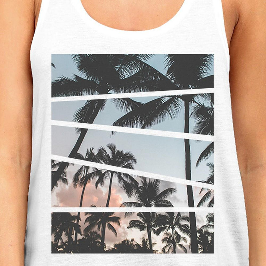 Palm Trees California Sunset Photography Women Graphic Tanks Cotton