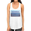 Oceanholic Women White Graphic Tanks Lightweight Tropical Tank Top