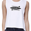 Islander Paddle Board Womens White Dropped Arm Hole Crop Top Cotton