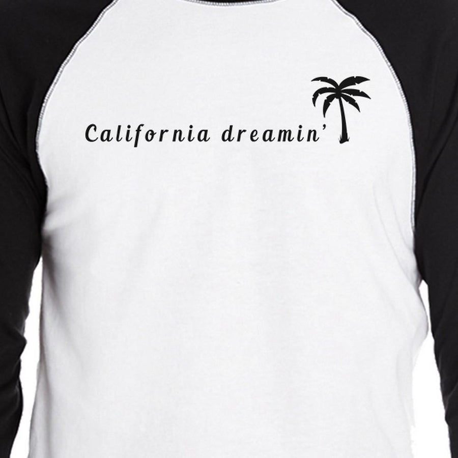 California Dreaming Baseball Shirt For Men Cotton 3/4 Sleeve Raglan