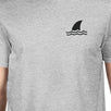 Mini Shark Grey Mens Cotton Short Sleeve Graphic Tee Summer Outfit