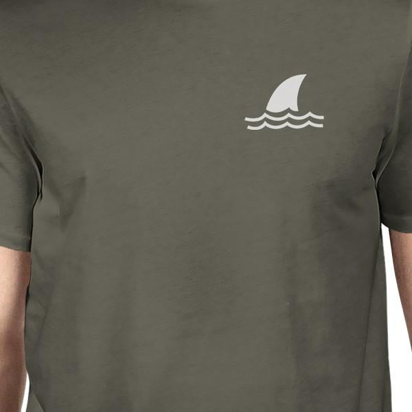 Mini Shark Dark Grey Crewneck Tee Shirt For Men Summer Gift Ideas