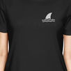 Mini Shark Black Womens Lightweight Graphic Tshirt Summer Gift Idea