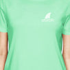 Mini Shark Cute Summer Tee For Women Mint Short Sleeve Cotton Top