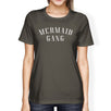 Mermaid Gang Dark Grey Womens Lightweight Summer Graphic T-Shirt