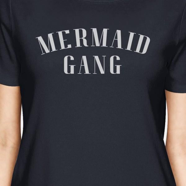 Mermaid Gang Navy Womens Unique Design Short Sleeve T-Shirt Gifts