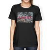 Aloha Hawaii Palm Tree Sunset Womens Black Cool Cotton Tee Shirt