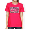 Aloha Palm Tree Photo Women Hot Pink Graphic Tee Lightweight Cotton