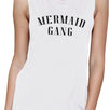 Mermaid Gang Womens White Summer Graphic Muscle Tanks Funny Gifts