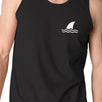 Mini Shark Mens Black Graphic Summer Tanks Round Neck Line Cotton