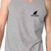 Mini Shark Men Grey Graphic Sleeveless Tank Top For Summer Vacation