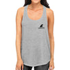 Mini Shark Womens Grey Cute Graphic Sleeveless Shirt Racerback Tank