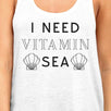 I Need Vitamin Sea Womens White Lightweight Summer Racerback Tanks