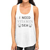 I Need Vitamin Sea Womens White Lightweight Summer Racerback Tanks