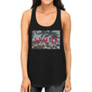 Aloha Letter Printed Womens Black Lightweight Cotton Sleeveless Top