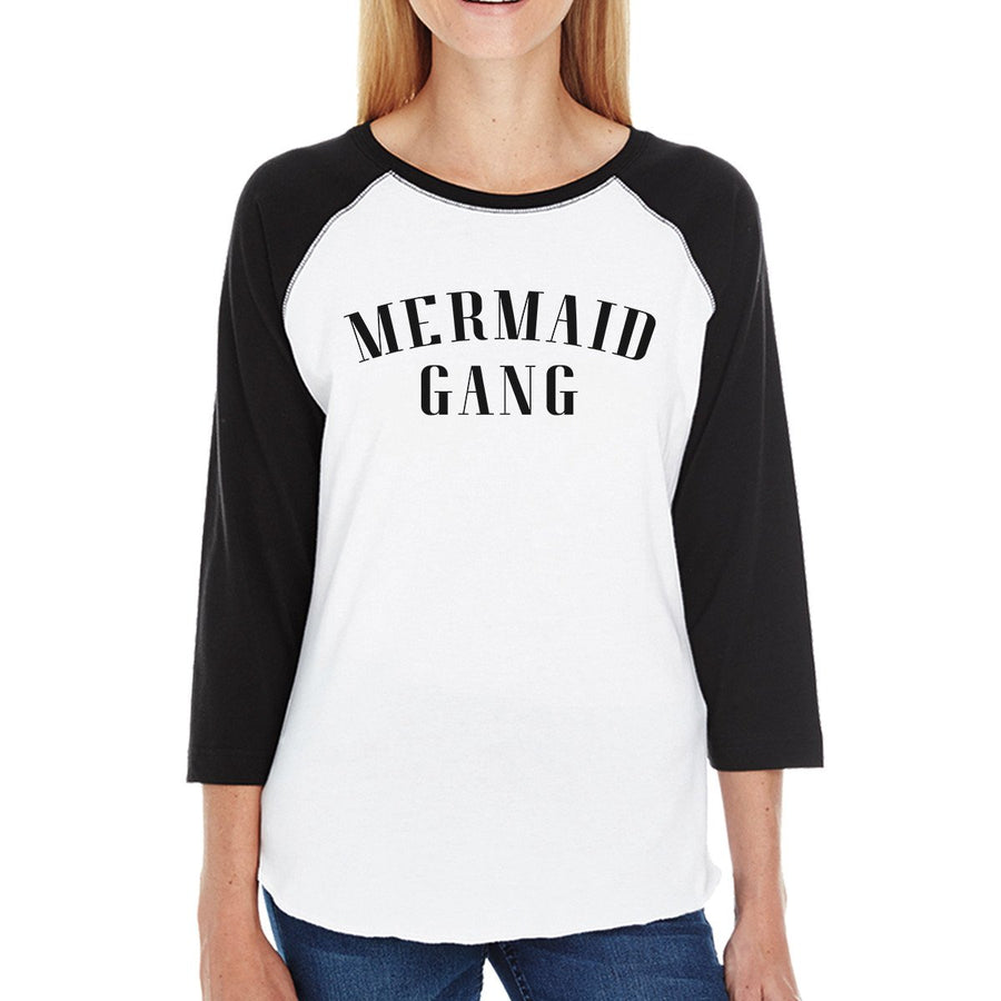 Mermaid Gang Womens 3/4 Sleeve Baseball Tee Cute Summer Graphic Tee