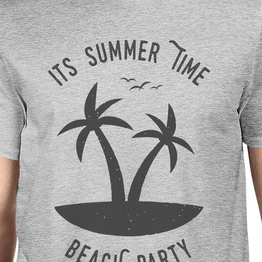 It's Summer Time Beach Party Mens Grey Shirt