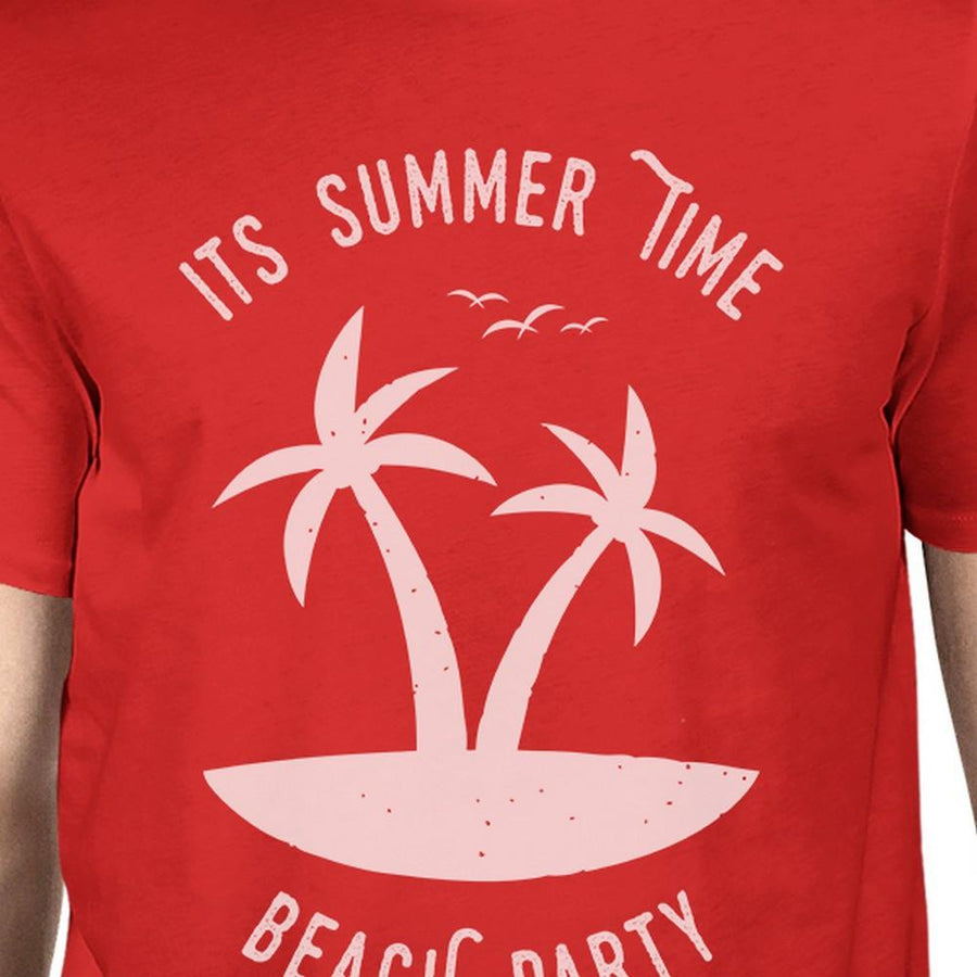 It's Summer Time Beach Party Mens Red Shirt