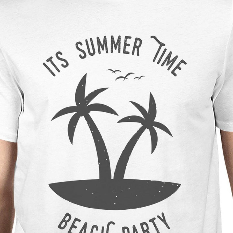 It's Summer Time Beach Party Mens White Shirt