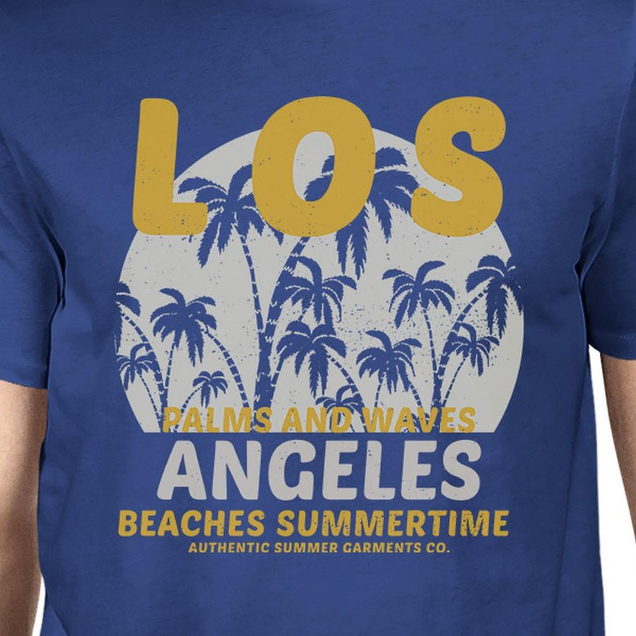 Los Angeles Beaches Summertime Mens Royal Blue Shirt