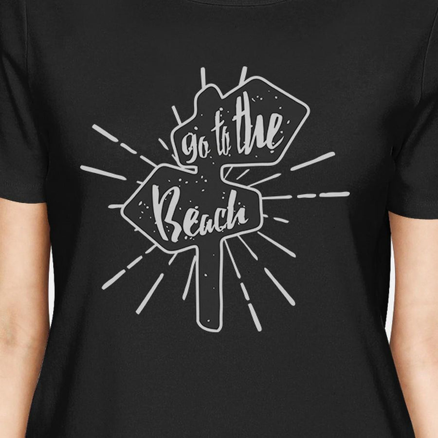 Go To The Beach Womens Black Shirt