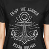 Enjoy The Summer Ocean Holiday Womens Black Shirt