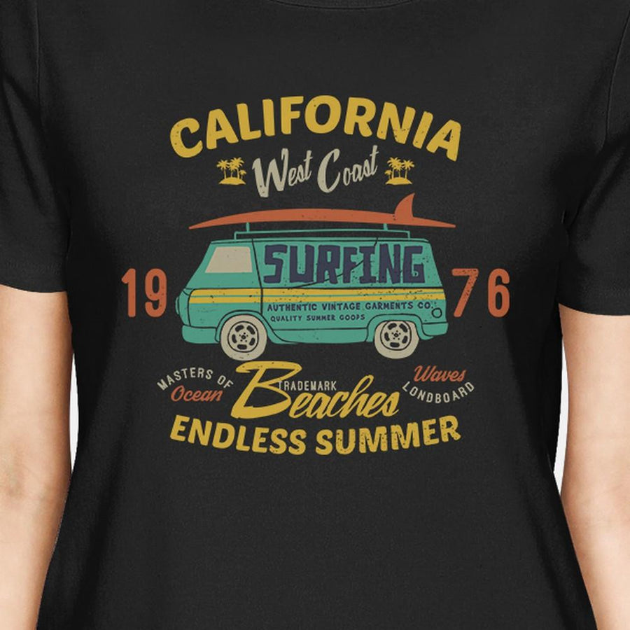 California Beaches Endless Summer Womens Black Shirt