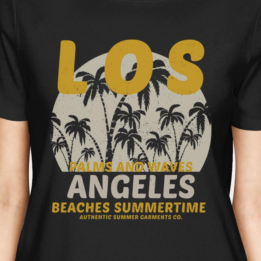 Los Angeles Beaches Summertime Womens Black Shirt